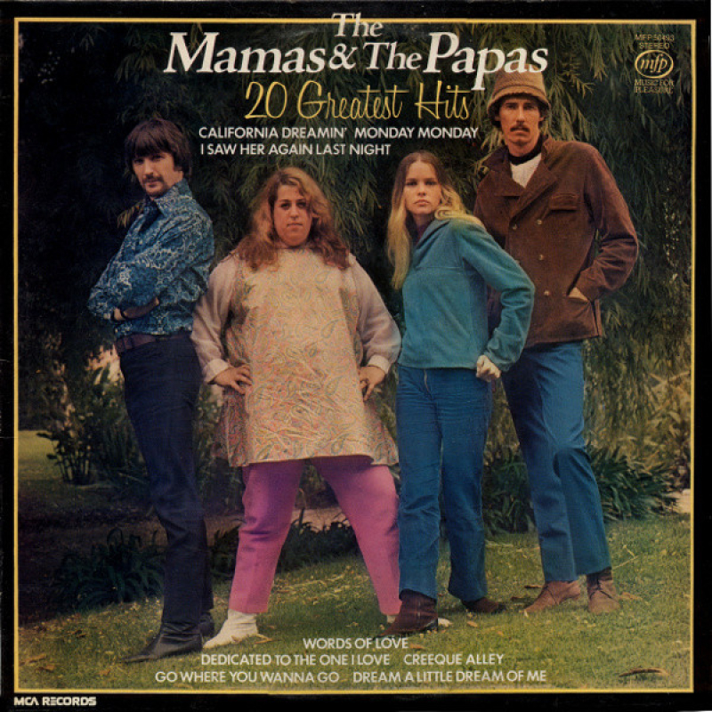  The Mamas & The Papas ‎– 20 Greatest Hits (Zeer goede staat, hoes VG+ en vinyl VG+) Music For Pleasure ‎– MFP 50493 