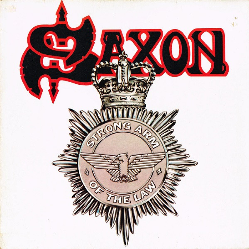 Saxon – Strong Arm Of The Law  (Zeer goede staat, hoes VG en vinyl VG) Carrere – 67.621