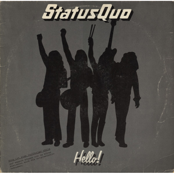 Status Quo ‎– Hello! (Goede staat, hoes VG en vinyl VG no OIS) Vertigo ‎– 6360 098 